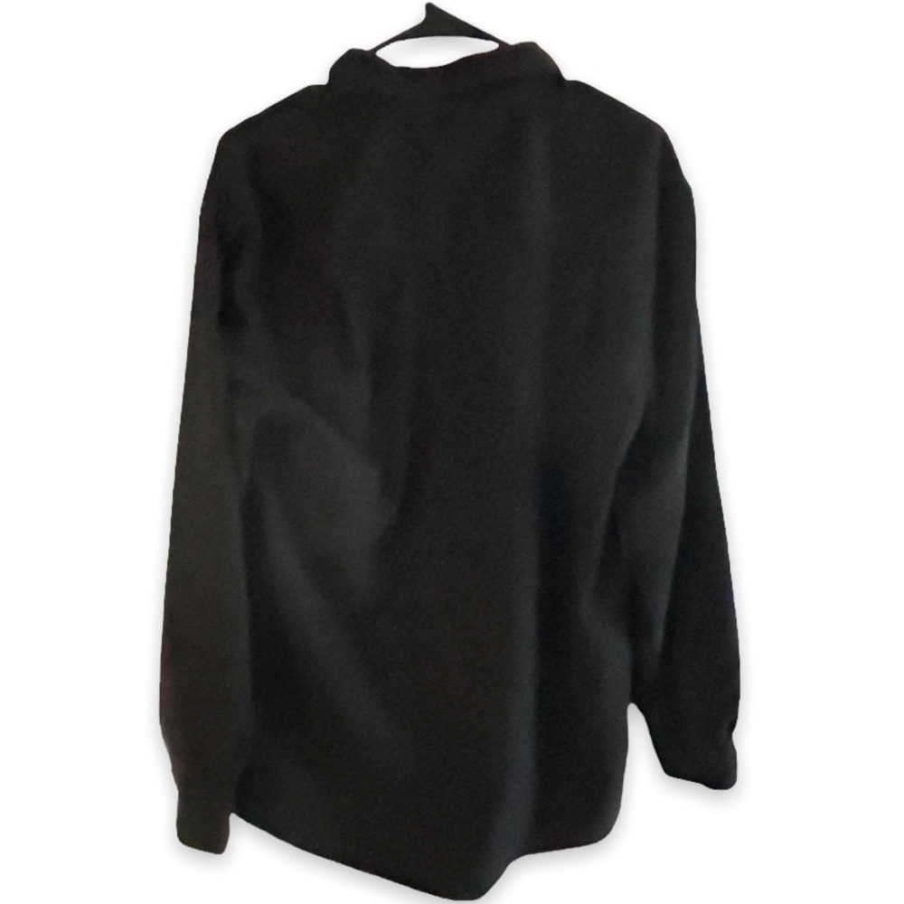 George Mens Black Sueded Emerald Cut Pattern Long Sleeve Button Up Flannel Shirt - Picture 4 of 10